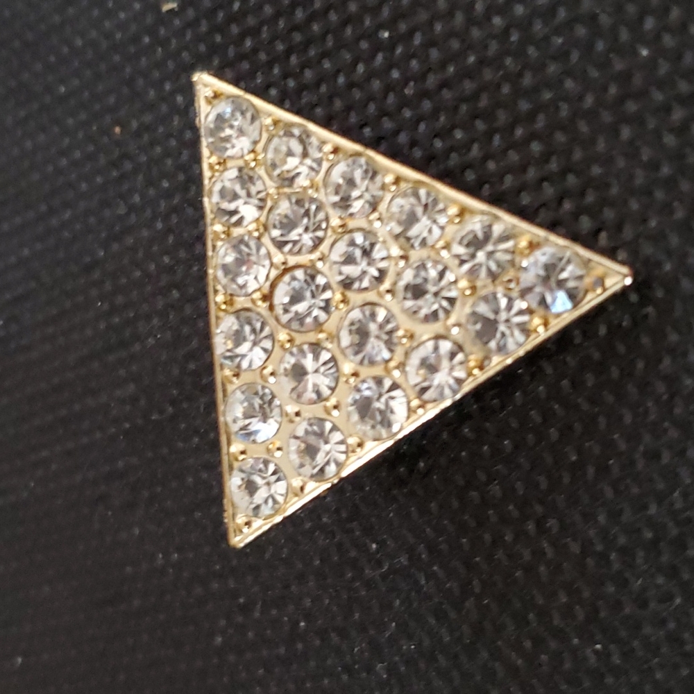VINTAGE GORGEOUS RHINESTONES TRIANGLE PIN BROOCH